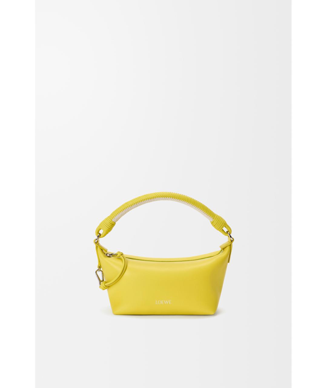 LOEWE Желтая кожаная сумка с короткими ручками, фото 10