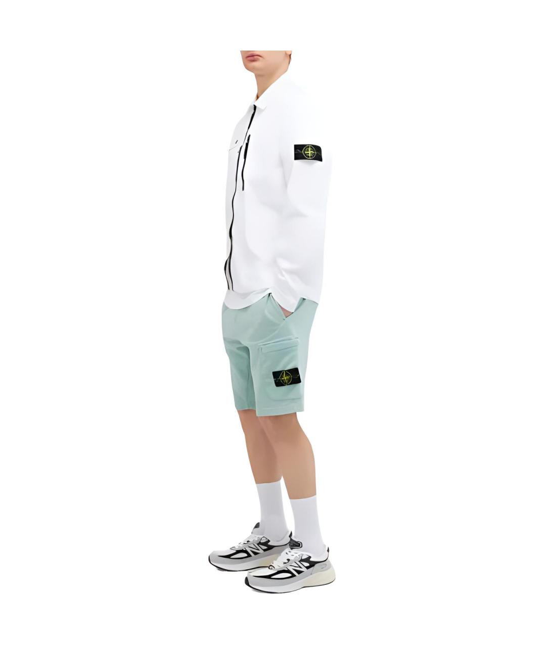 STONE ISLAND Зеленые шорты, фото 2