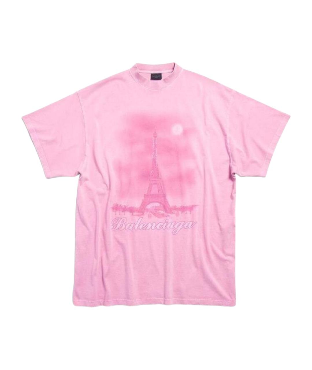 BALENCIAGA Розовая футболка, фото 1