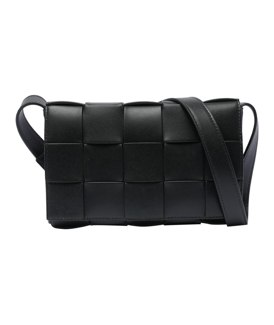BOTTEGA VENETA Черная кожаная сумка на плечо, фото 1