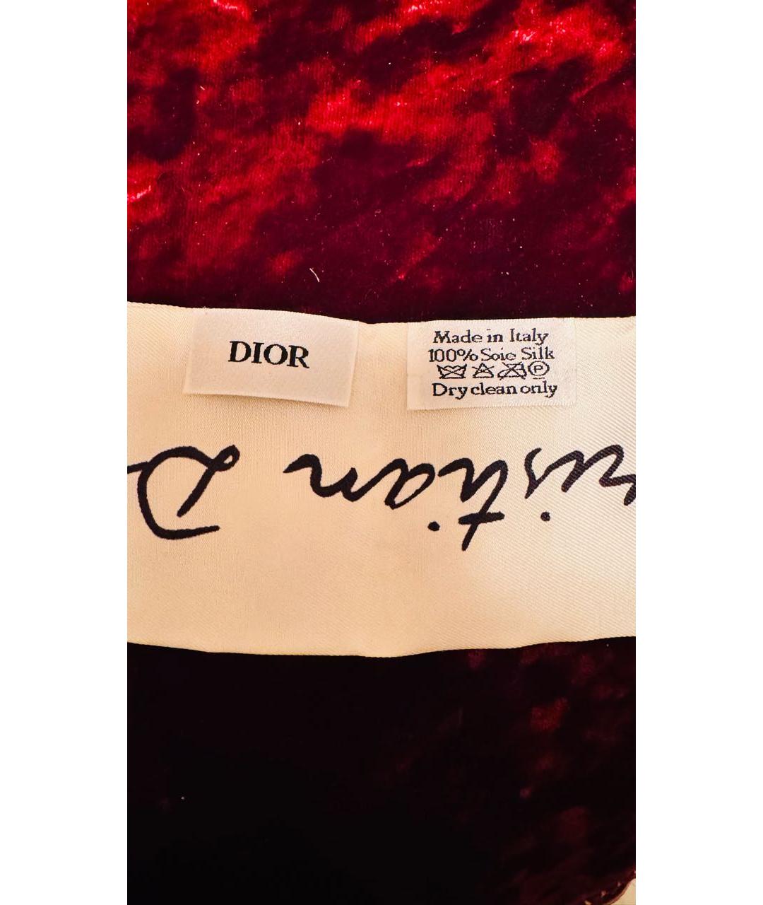 CHRISTIAN DIOR Бежевый шелковый платок, фото 3