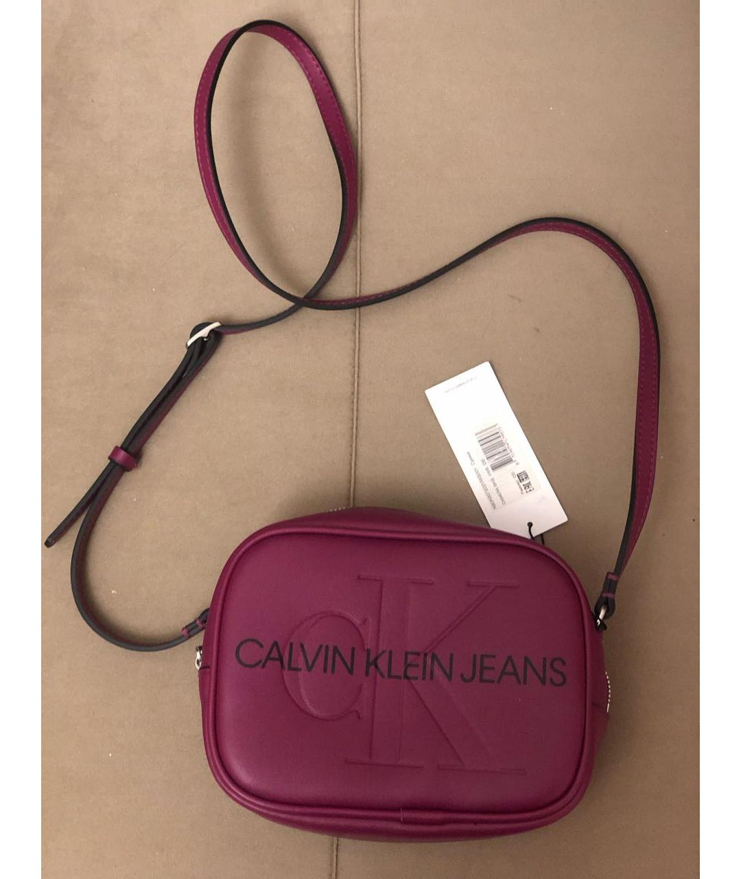 CALVIN KLEIN JEANS Бордовая сумка через плечо из искусственной кожи, фото 3