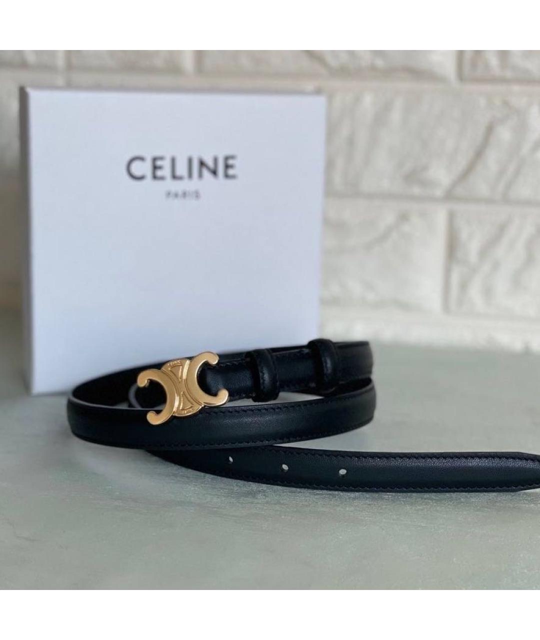 CELINE Черный кожаный ремень, фото 5