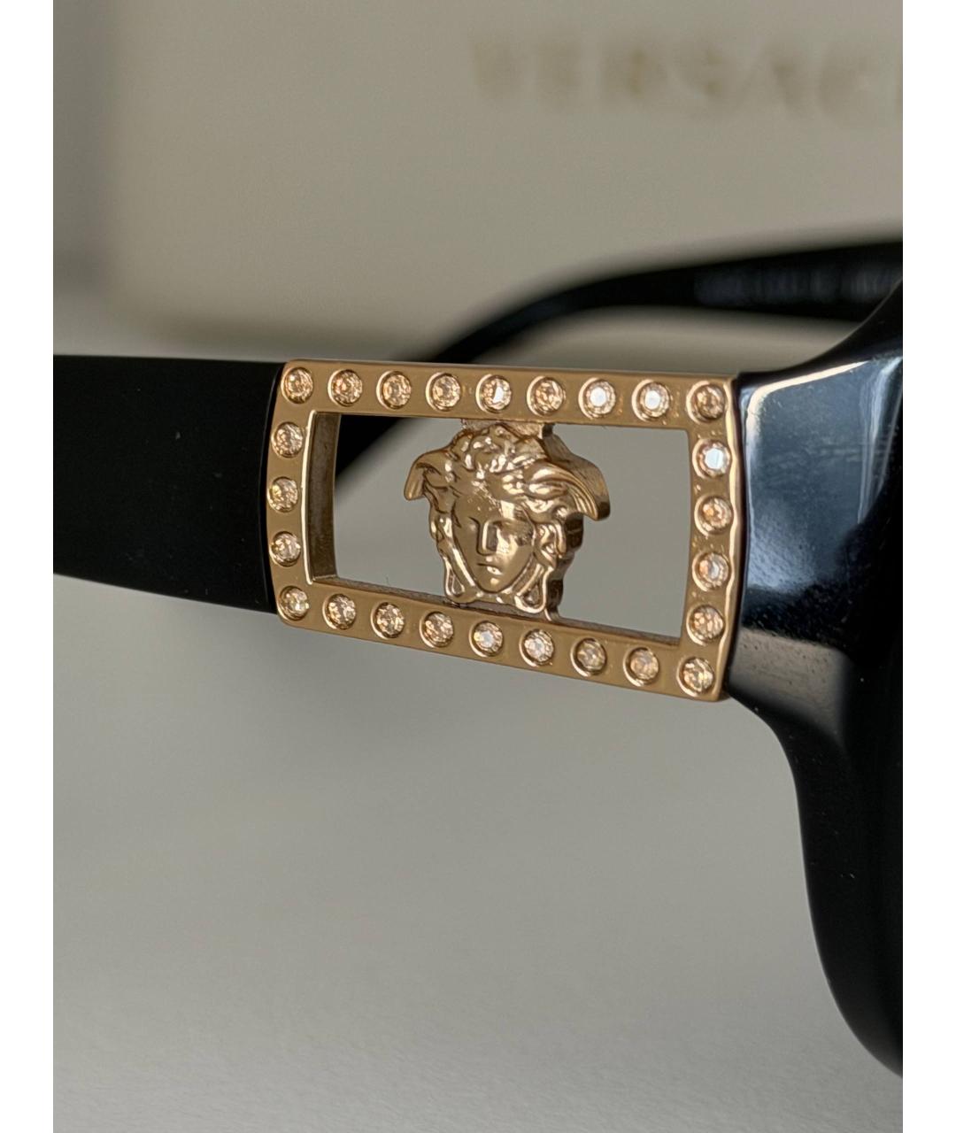 VERSACE Черные пластиковые солнцезащитные очки, фото 6