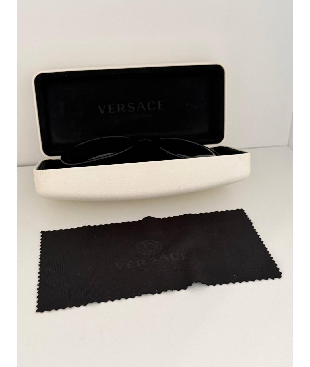 VERSACE Черные пластиковые солнцезащитные очки, фото 7