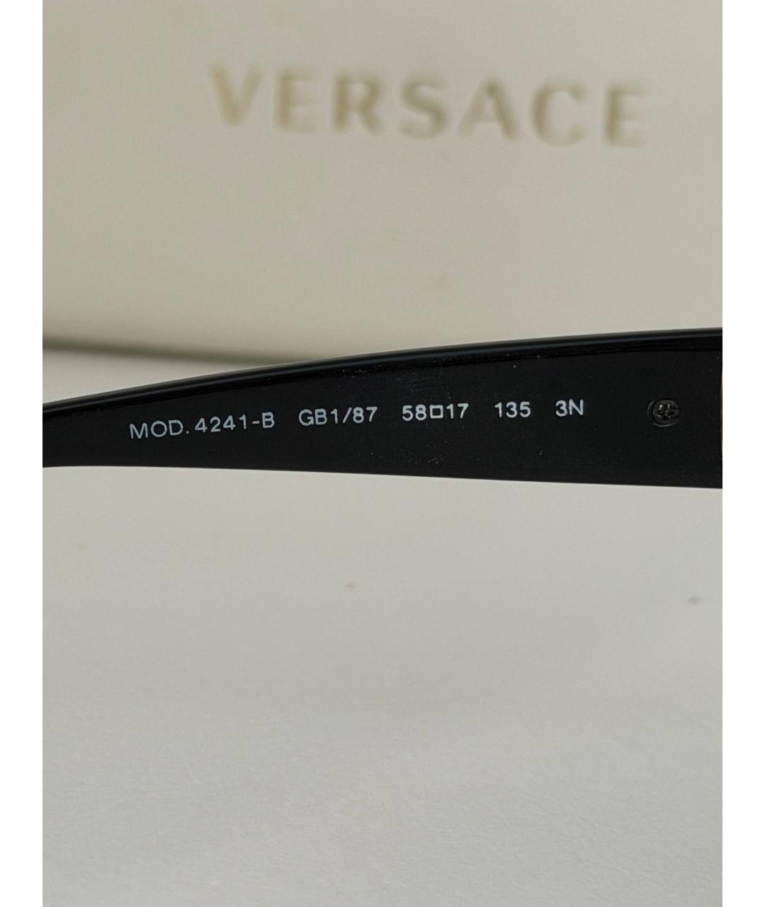 VERSACE Черные пластиковые солнцезащитные очки, фото 8