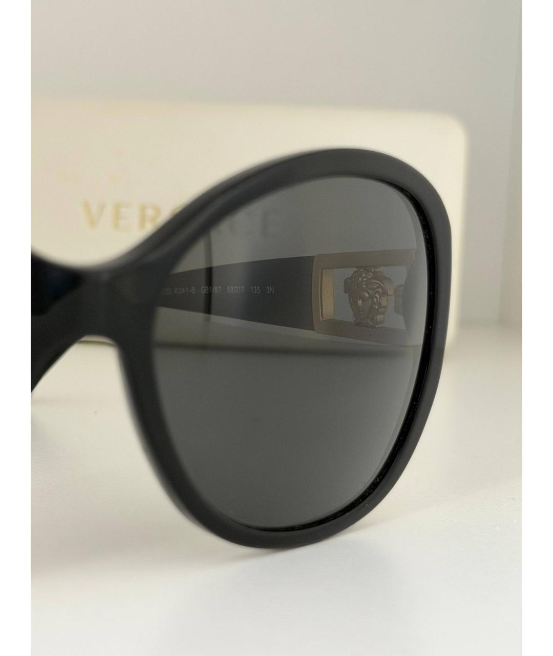 VERSACE Черные пластиковые солнцезащитные очки, фото 5