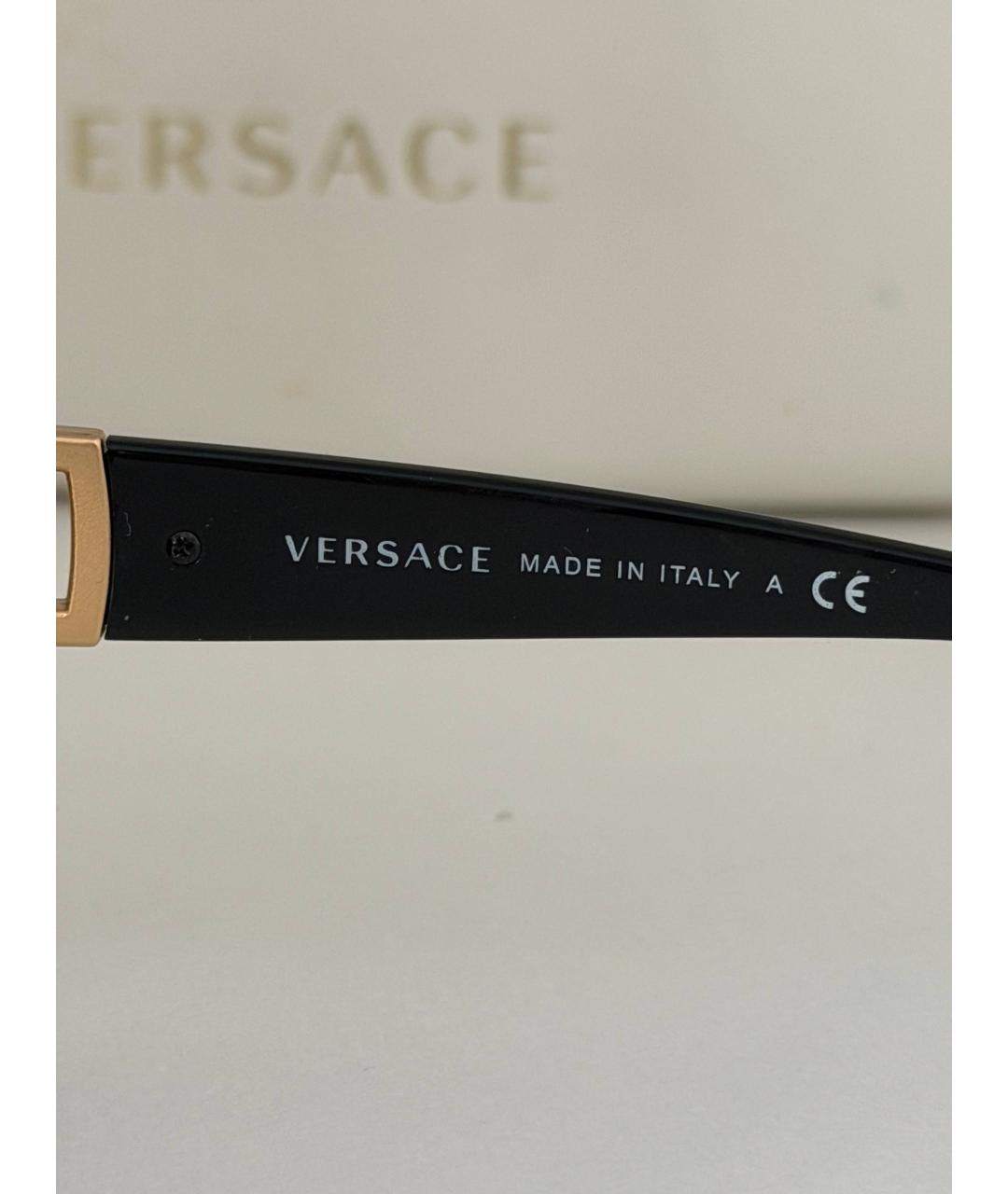 VERSACE Черные пластиковые солнцезащитные очки, фото 9