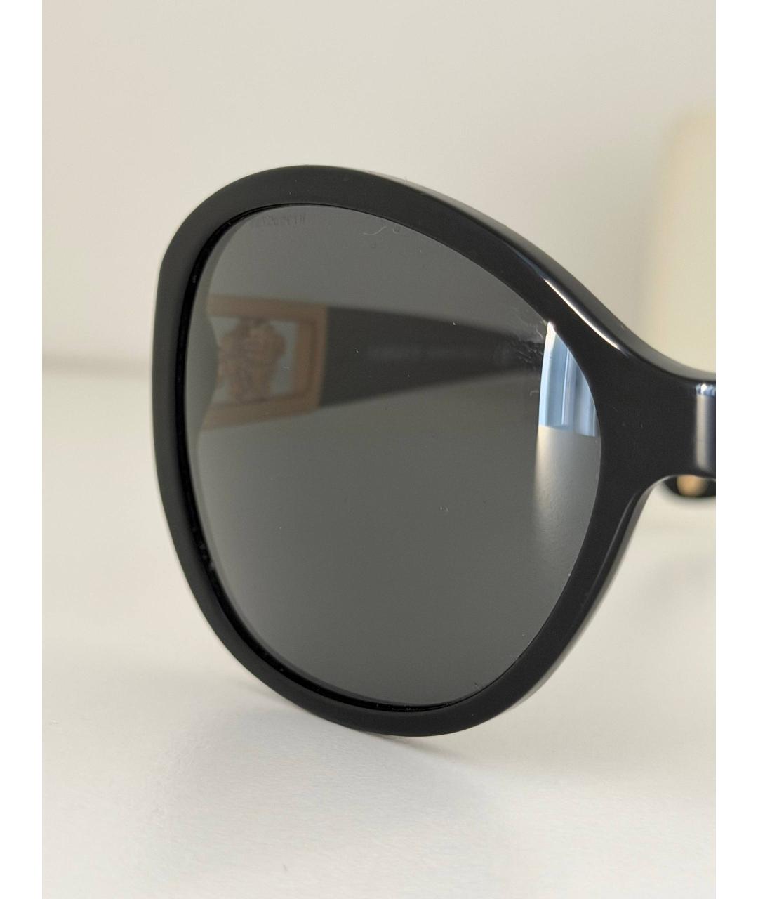 VERSACE Черные пластиковые солнцезащитные очки, фото 4