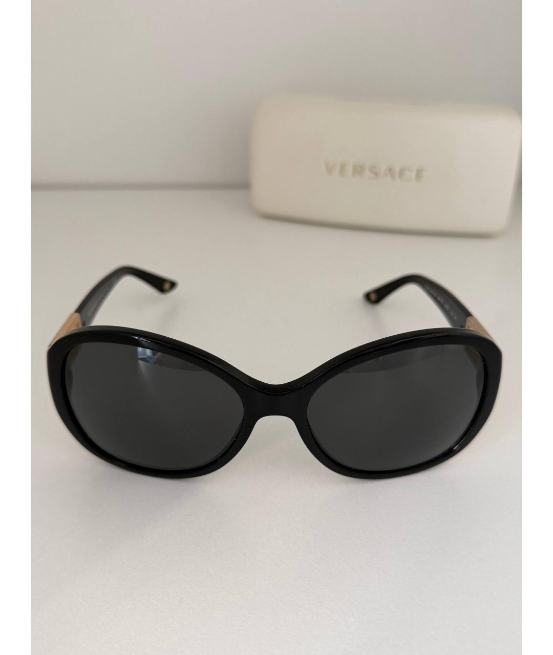 VERSACE Черные пластиковые солнцезащитные очки, фото 10