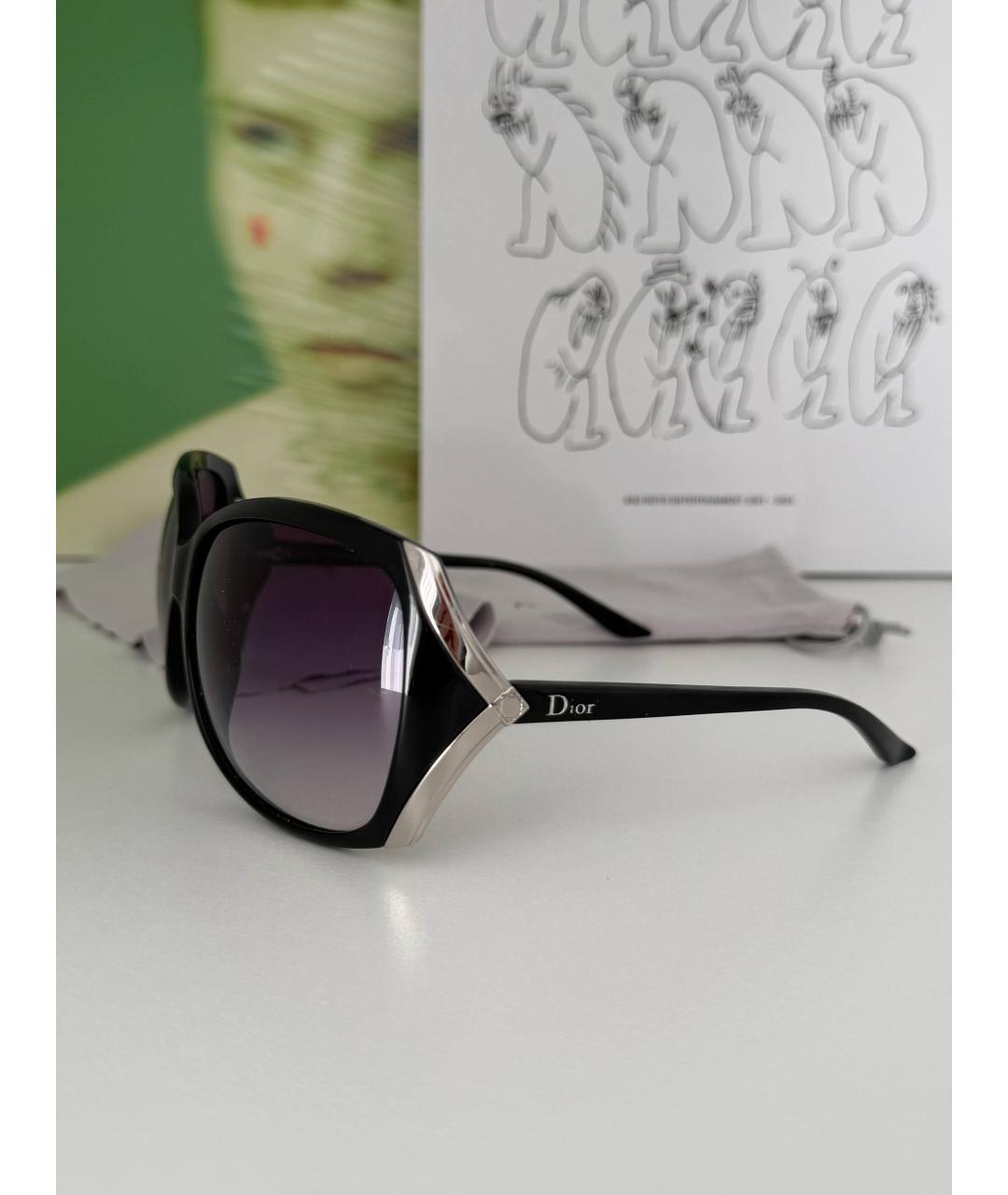 CHRISTIAN DIOR Черные пластиковые солнцезащитные очки, фото 2