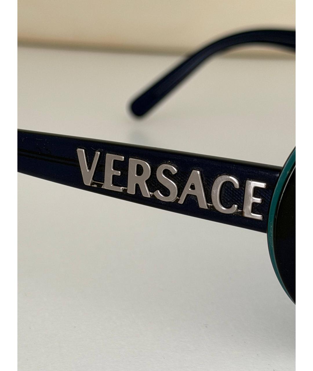 VERSACE Черные пластиковые солнцезащитные очки, фото 4