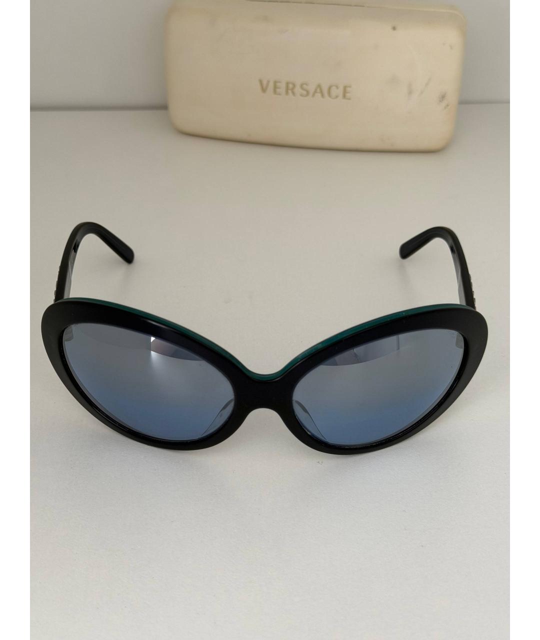 VERSACE Черные пластиковые солнцезащитные очки, фото 10