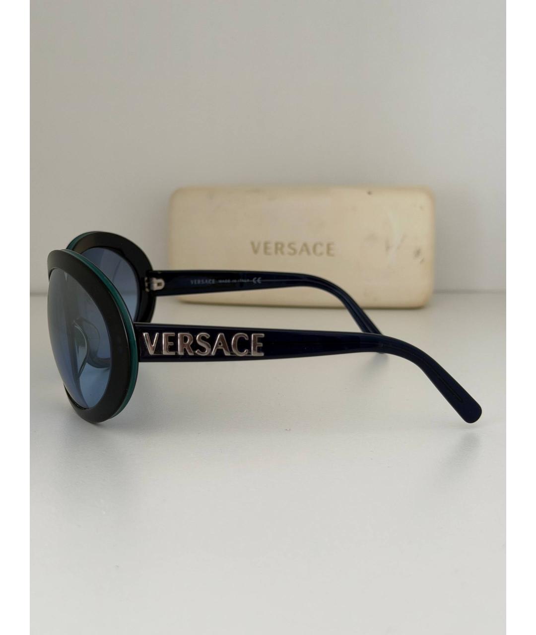 VERSACE Черные пластиковые солнцезащитные очки, фото 3