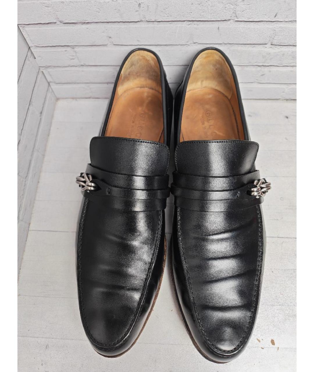 GUCCI Черные кожаные лоферы, фото 7