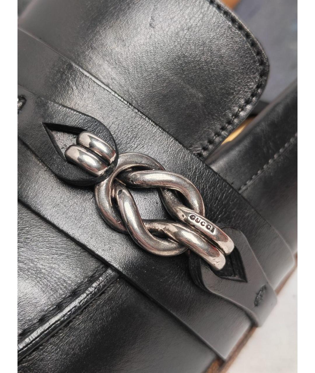 GUCCI Черные кожаные лоферы, фото 8