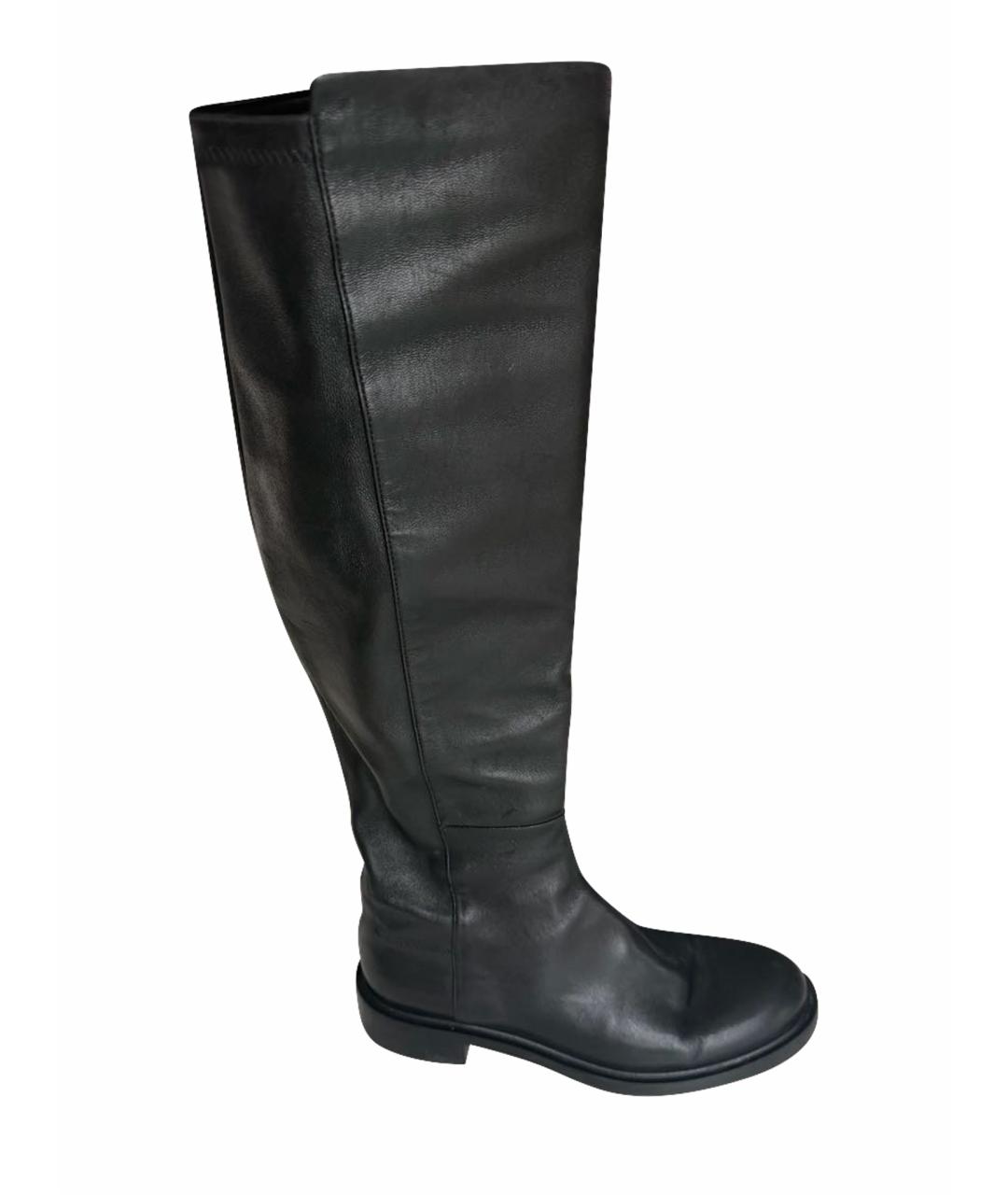 STUART WEITZMAN Черные кожаные сапоги, фото 1
