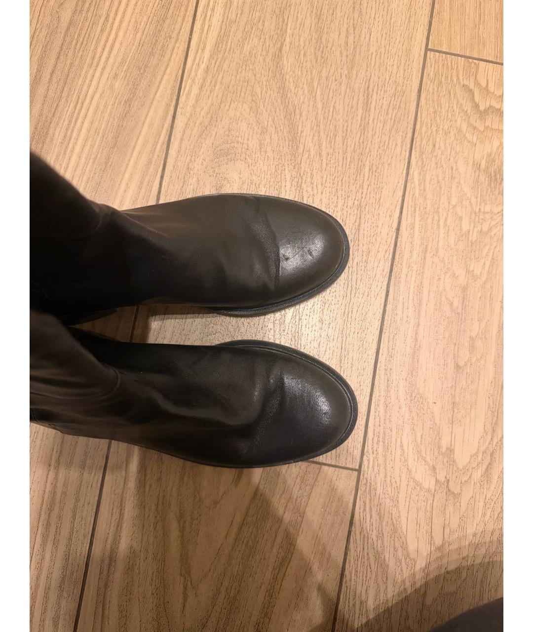 STUART WEITZMAN Черные кожаные сапоги, фото 3