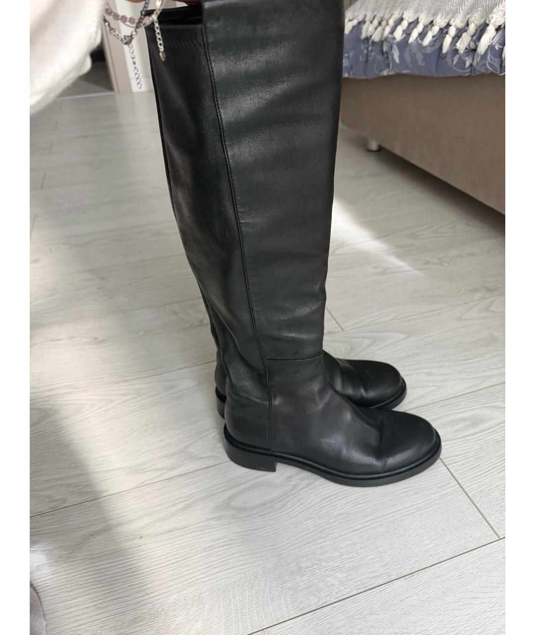 STUART WEITZMAN Черные кожаные сапоги, фото 5