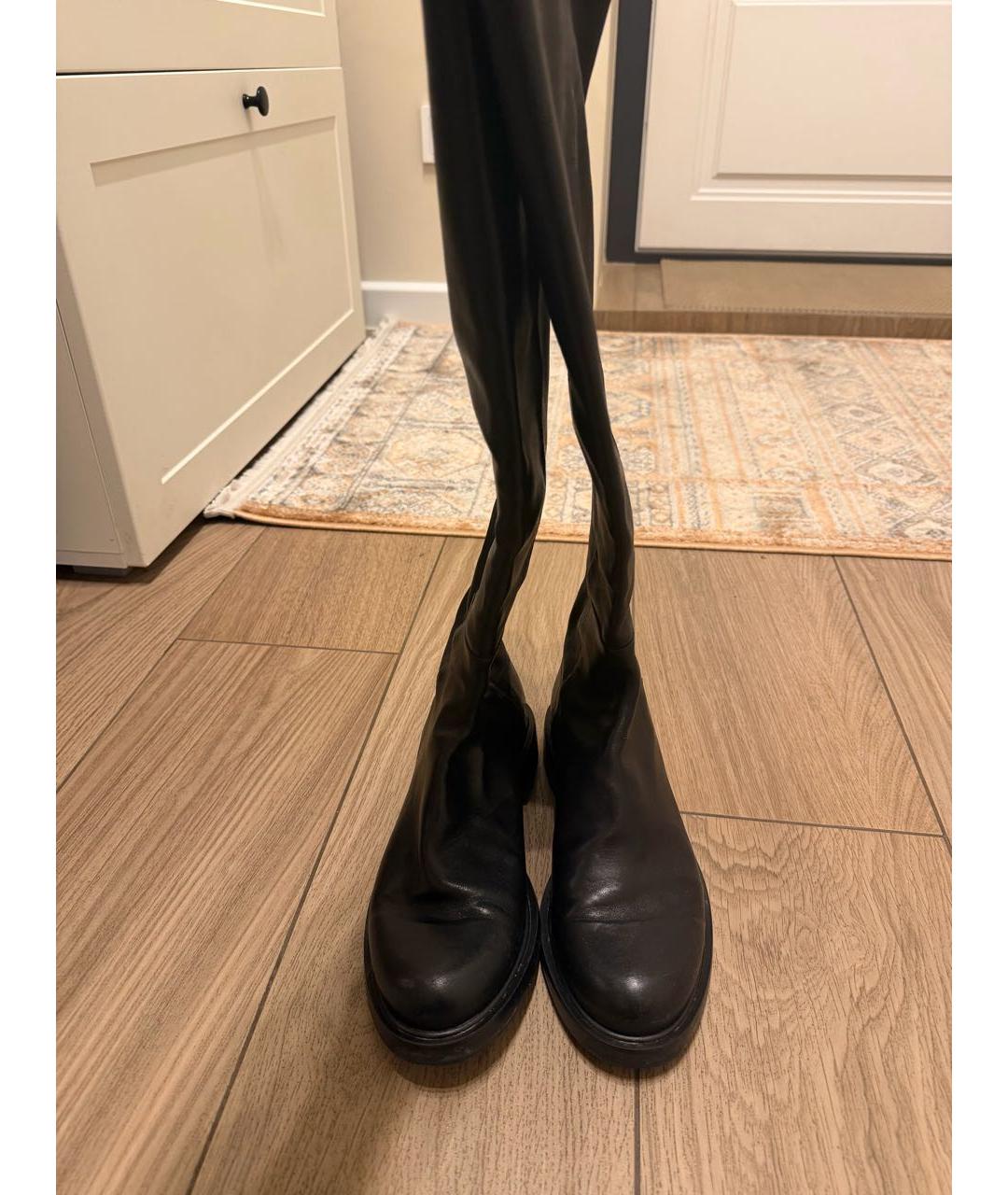 STUART WEITZMAN Черные кожаные сапоги, фото 2