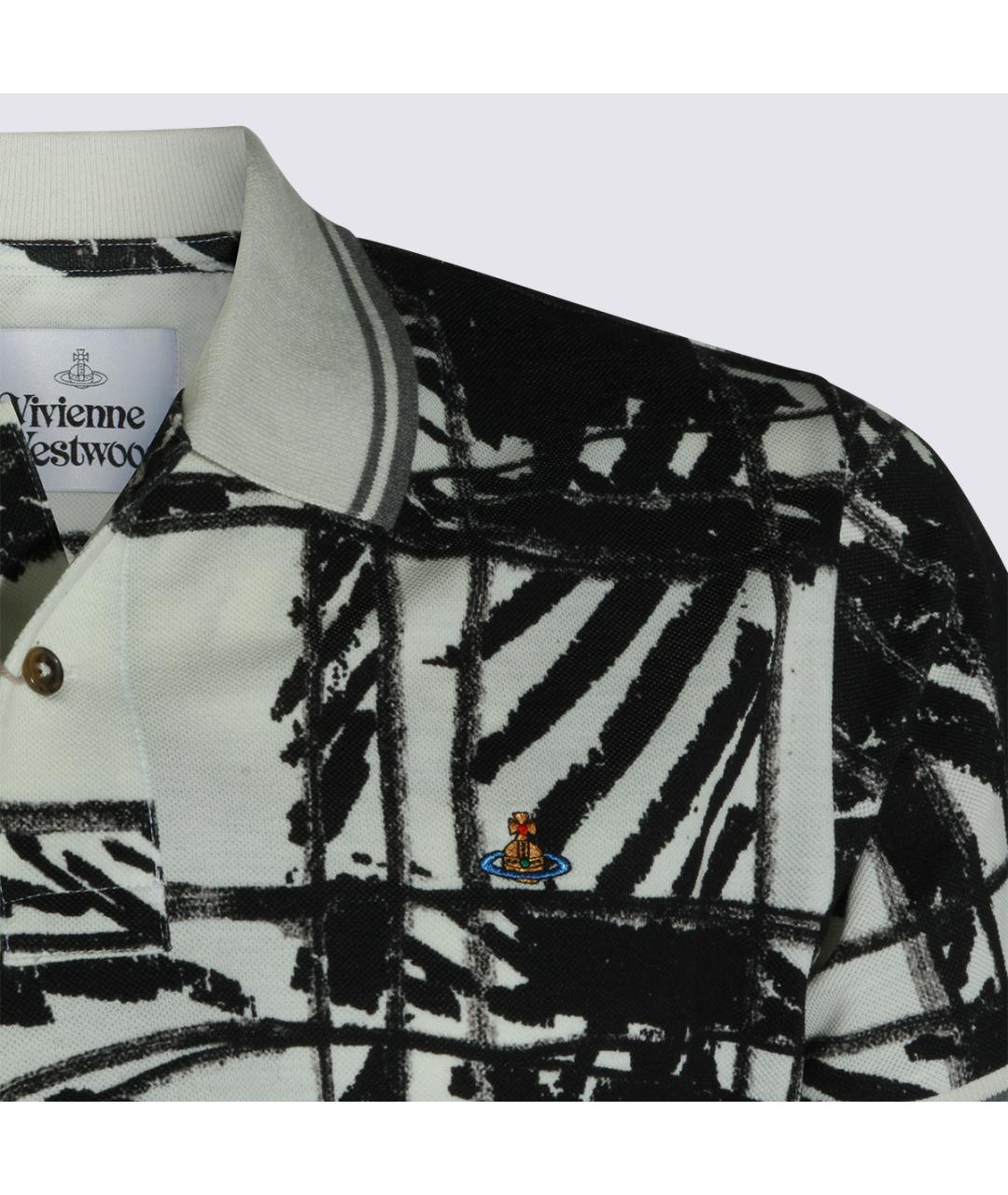 VIVIENNE WESTWOOD Черное хлопковое поло с коротким рукавом, фото 3