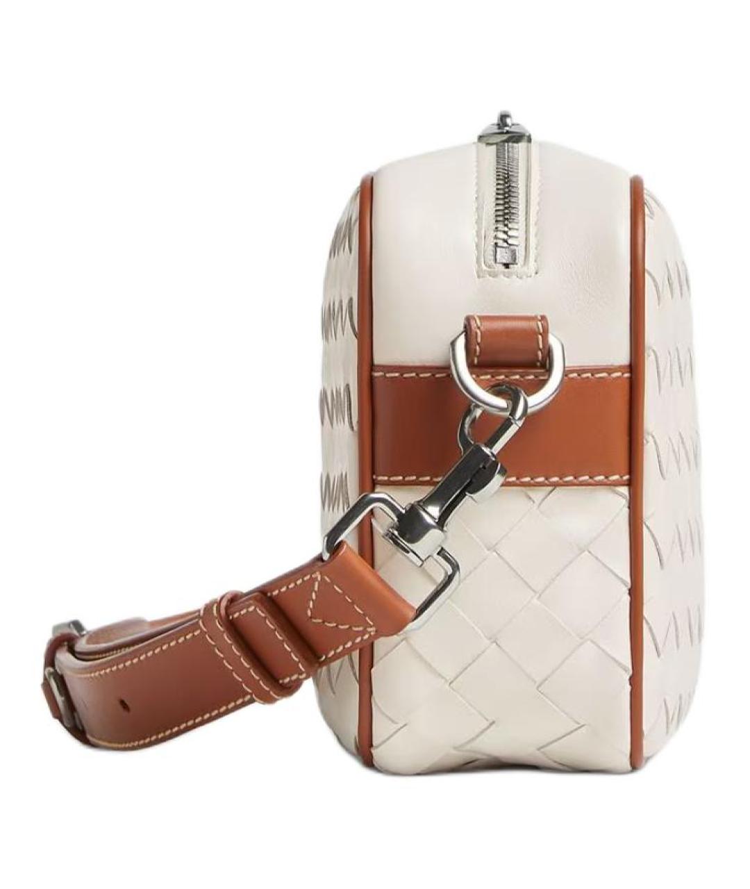 BOTTEGA VENETA Белая кожаная сумка через плечо, фото 2