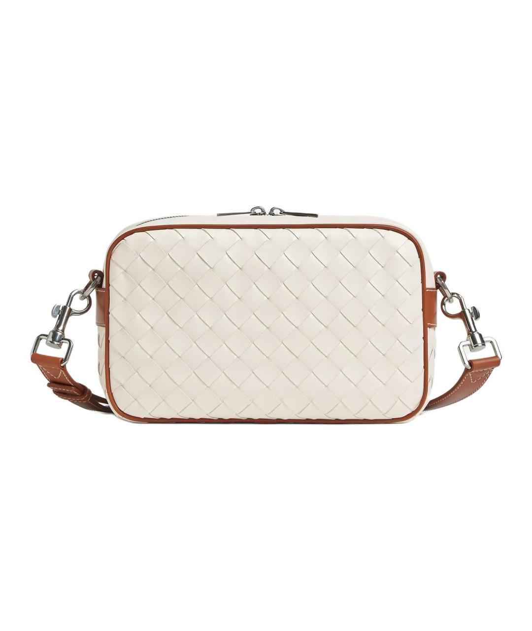 BOTTEGA VENETA Белая кожаная сумка через плечо, фото 1