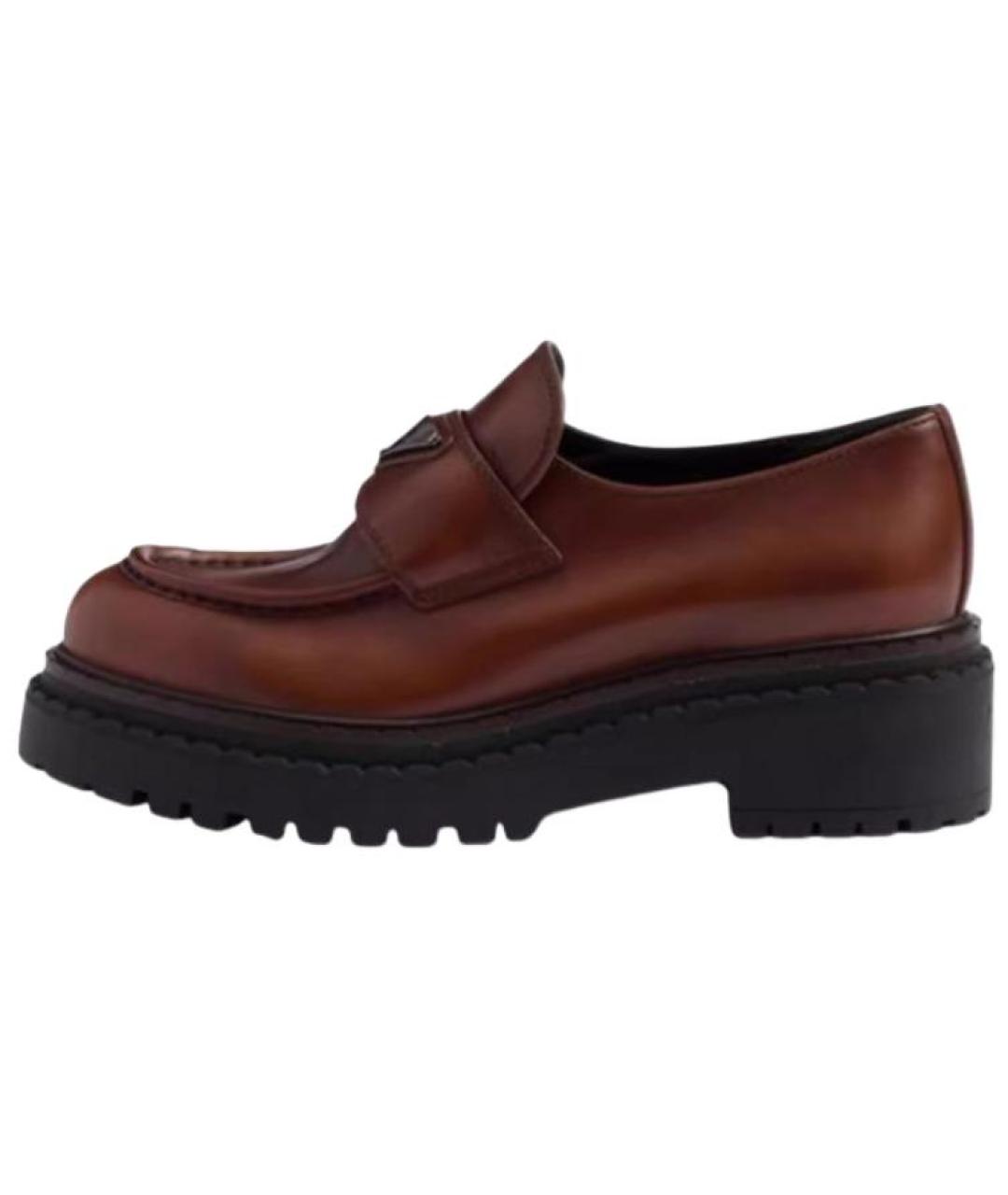 PRADA Коричневые кожаные лоферы, фото 2