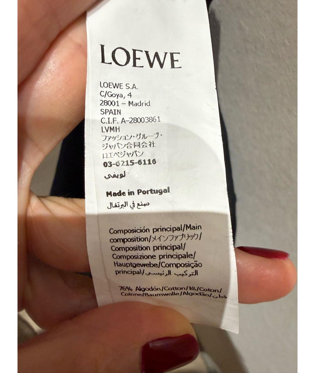 LOEWE Черная хлопковая футболка, фото 3