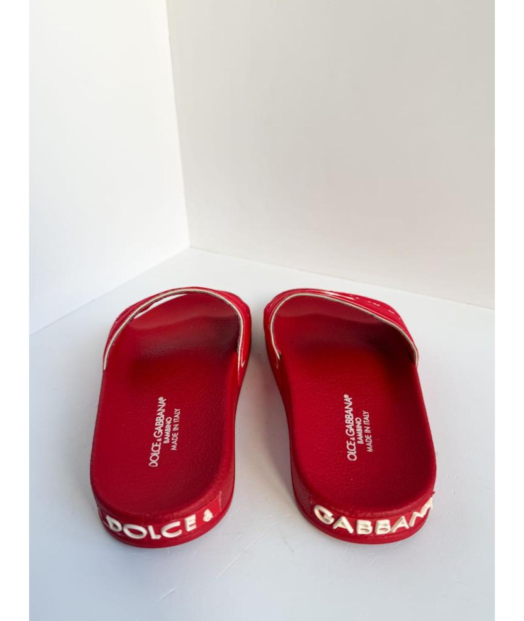DOLCE&GABBANA Красные сандалии и шлепанцы, фото 4