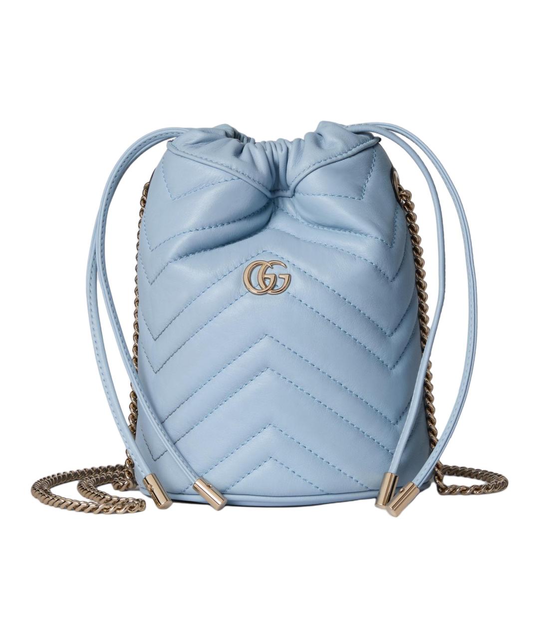 GUCCI Голубая кожаная сумка через плечо, фото 1