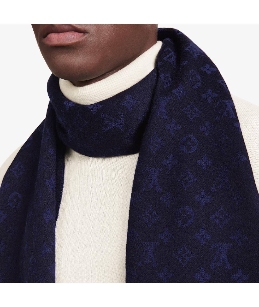LOUIS VUITTON Синий шарф, фото 5