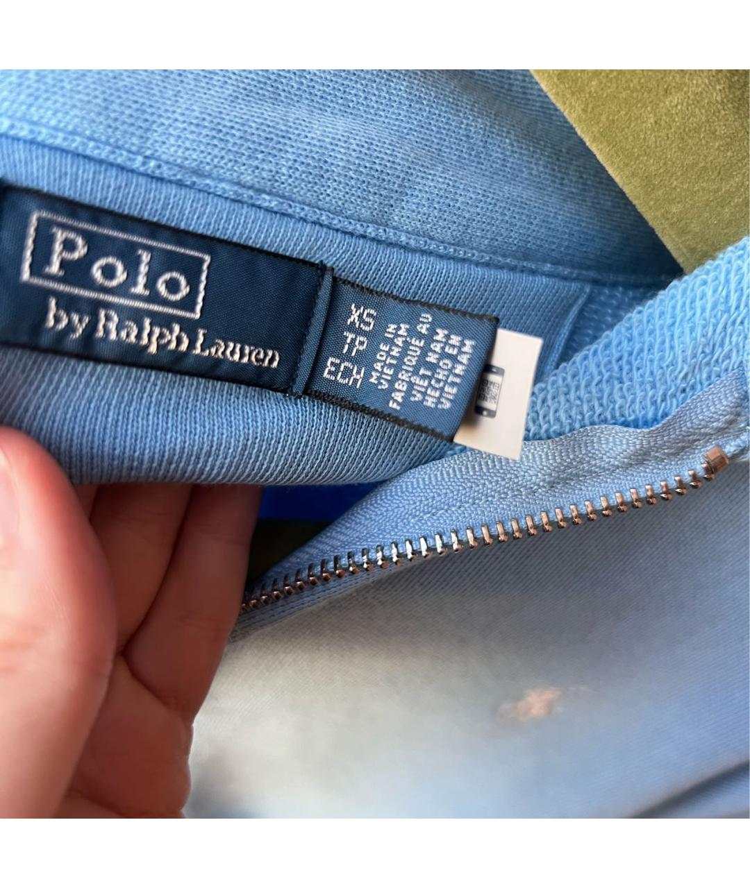 RALPH LAUREN Голубой хлопковый джемпер / свитер, фото 5