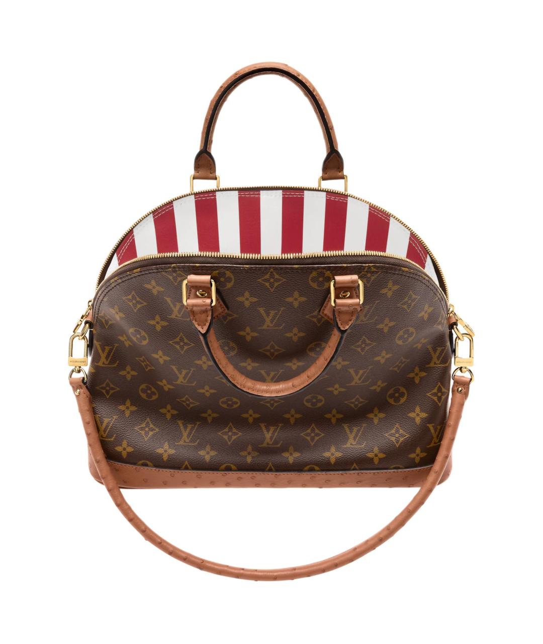 LOUIS VUITTON Коричневая сумка тоут из канвы, фото 3