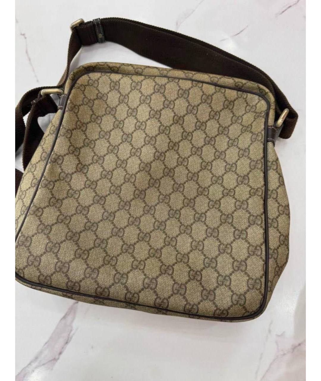 GUCCI Коричневая кожаная сумка на плечо, фото 2