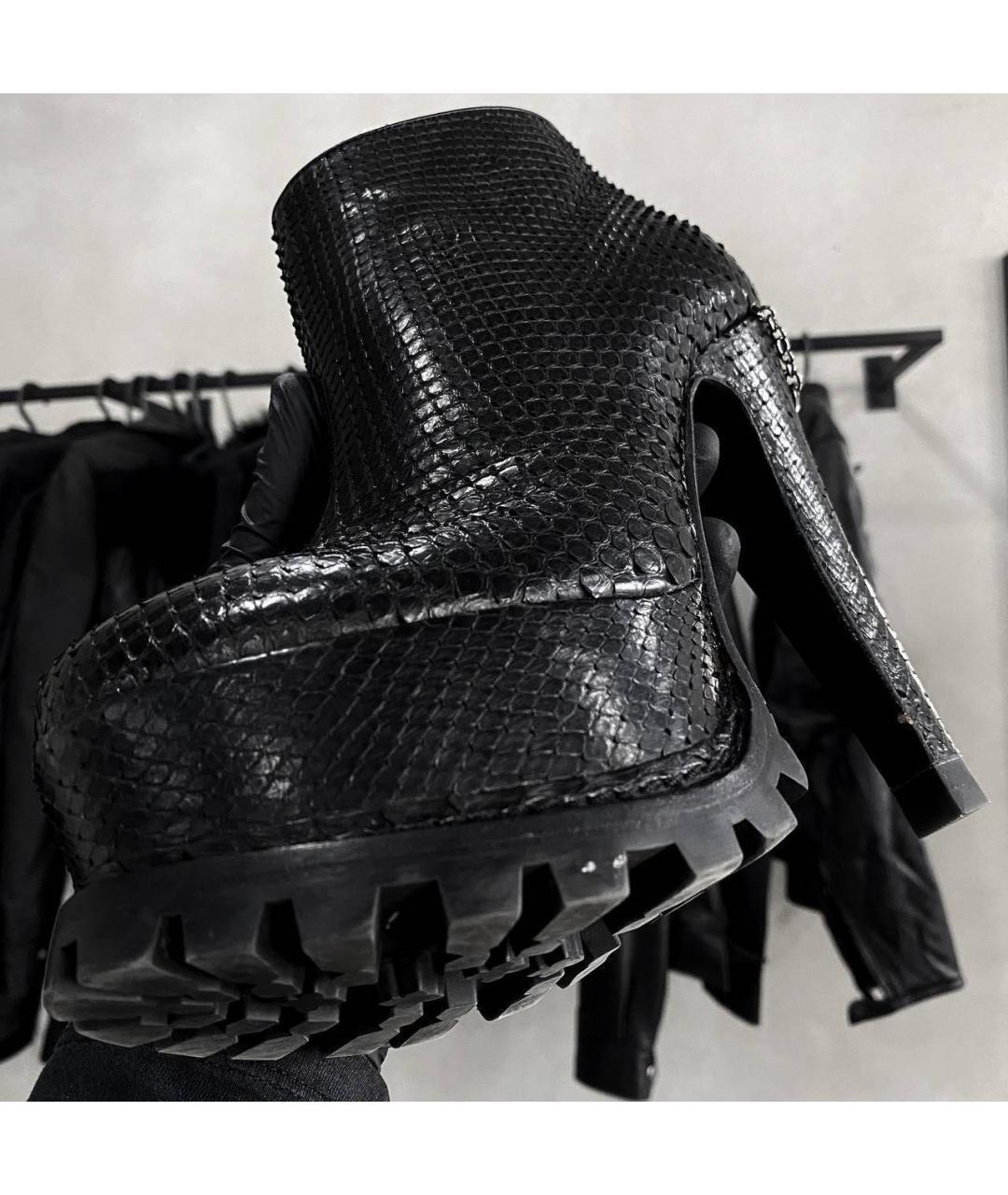 PHILIPP PLEIN Черные кожаные ботильоны, фото 4