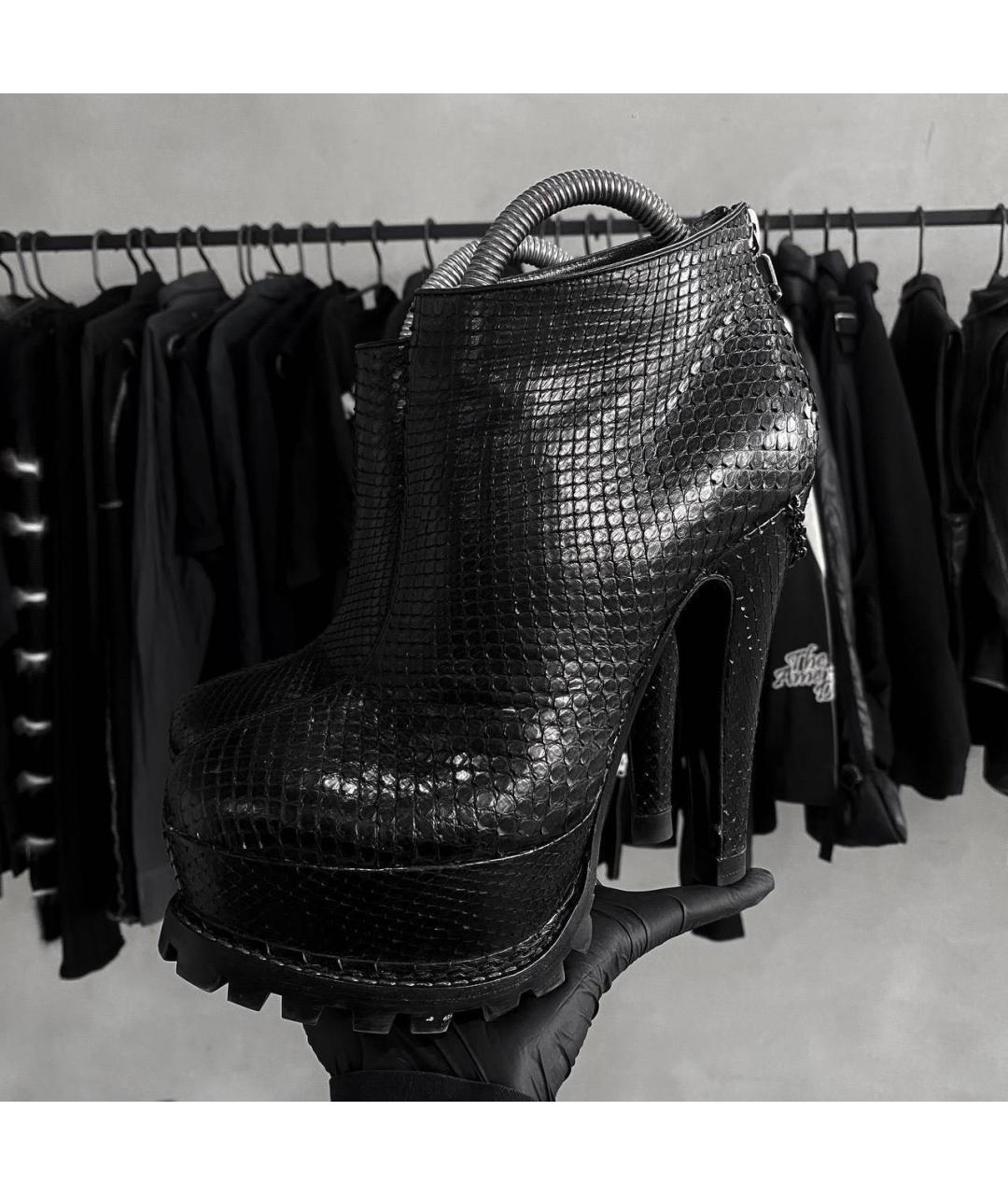 PHILIPP PLEIN Черные кожаные ботильоны, фото 7