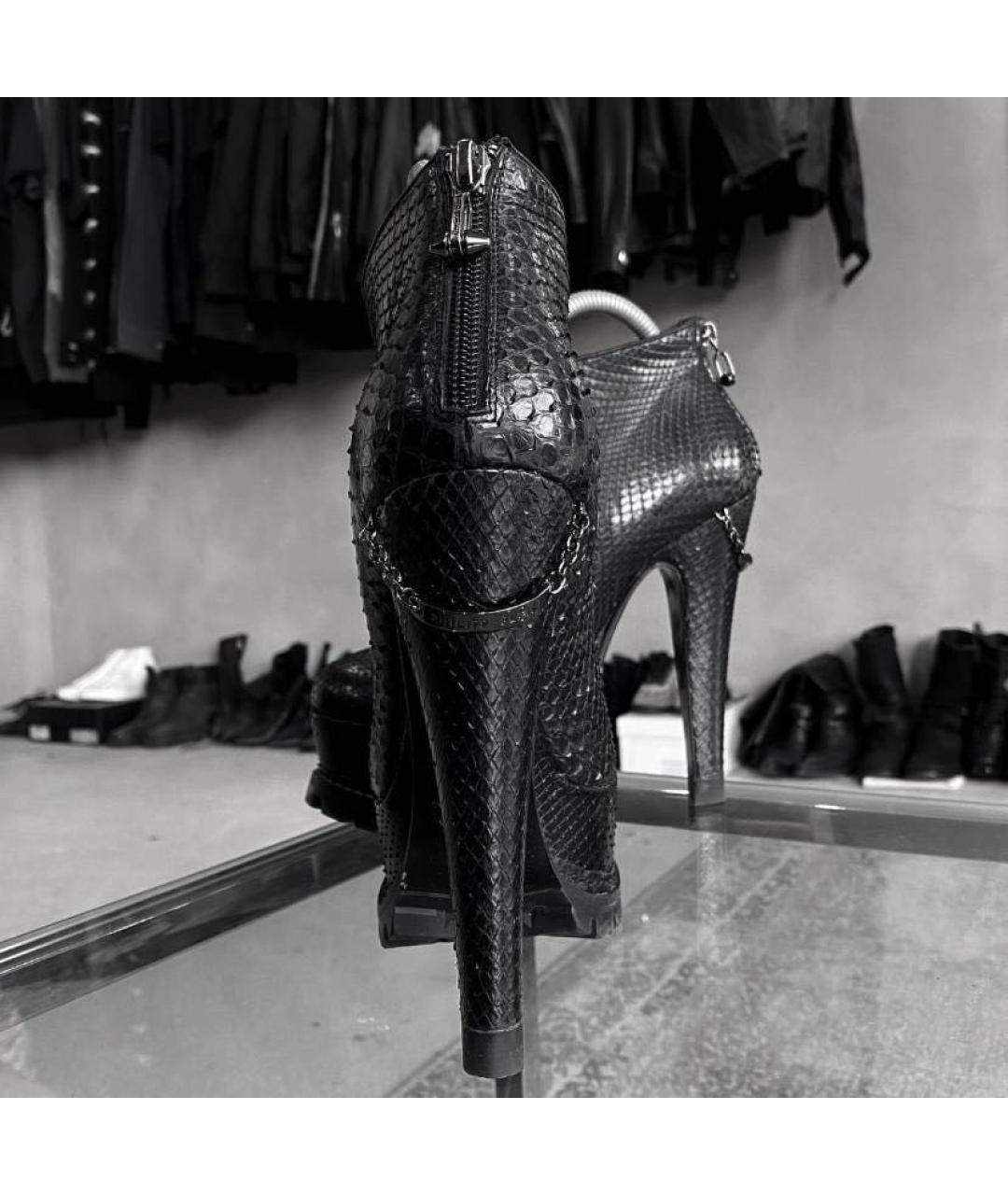 PHILIPP PLEIN Черные кожаные ботильоны, фото 5