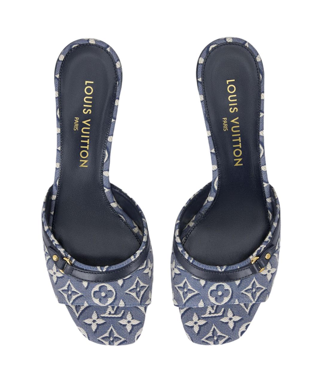 LOUIS VUITTON Синие босоножки, фото 4