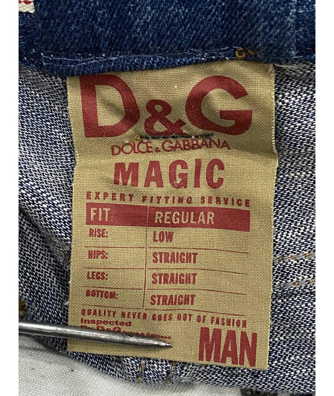 DOLCE&GABBANA Синие хлопковые прямые джинсы, фото 4