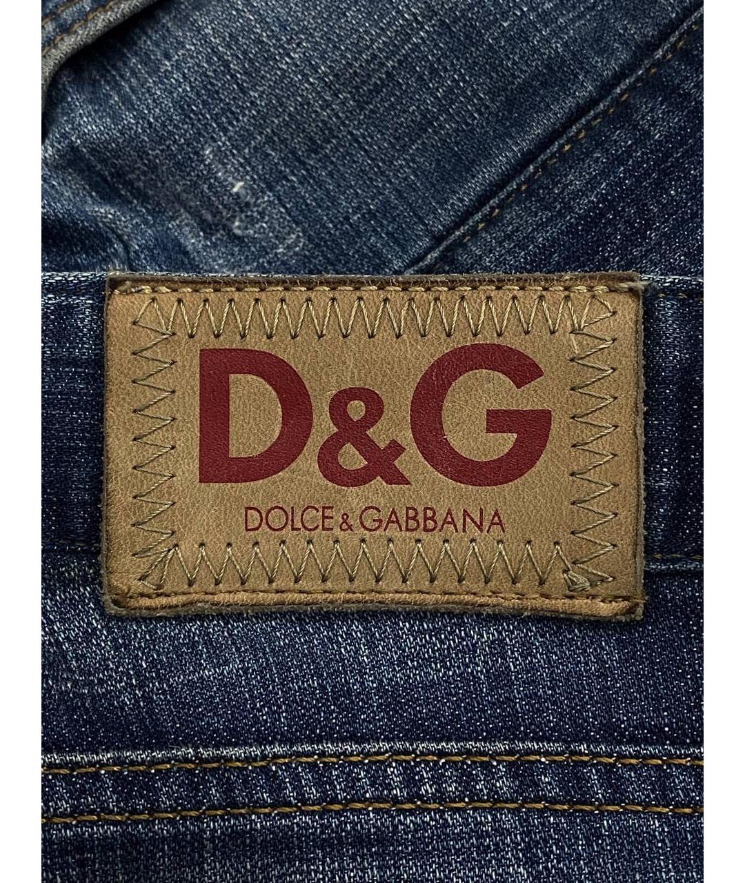 DOLCE&GABBANA Синие хлопковые прямые джинсы, фото 3