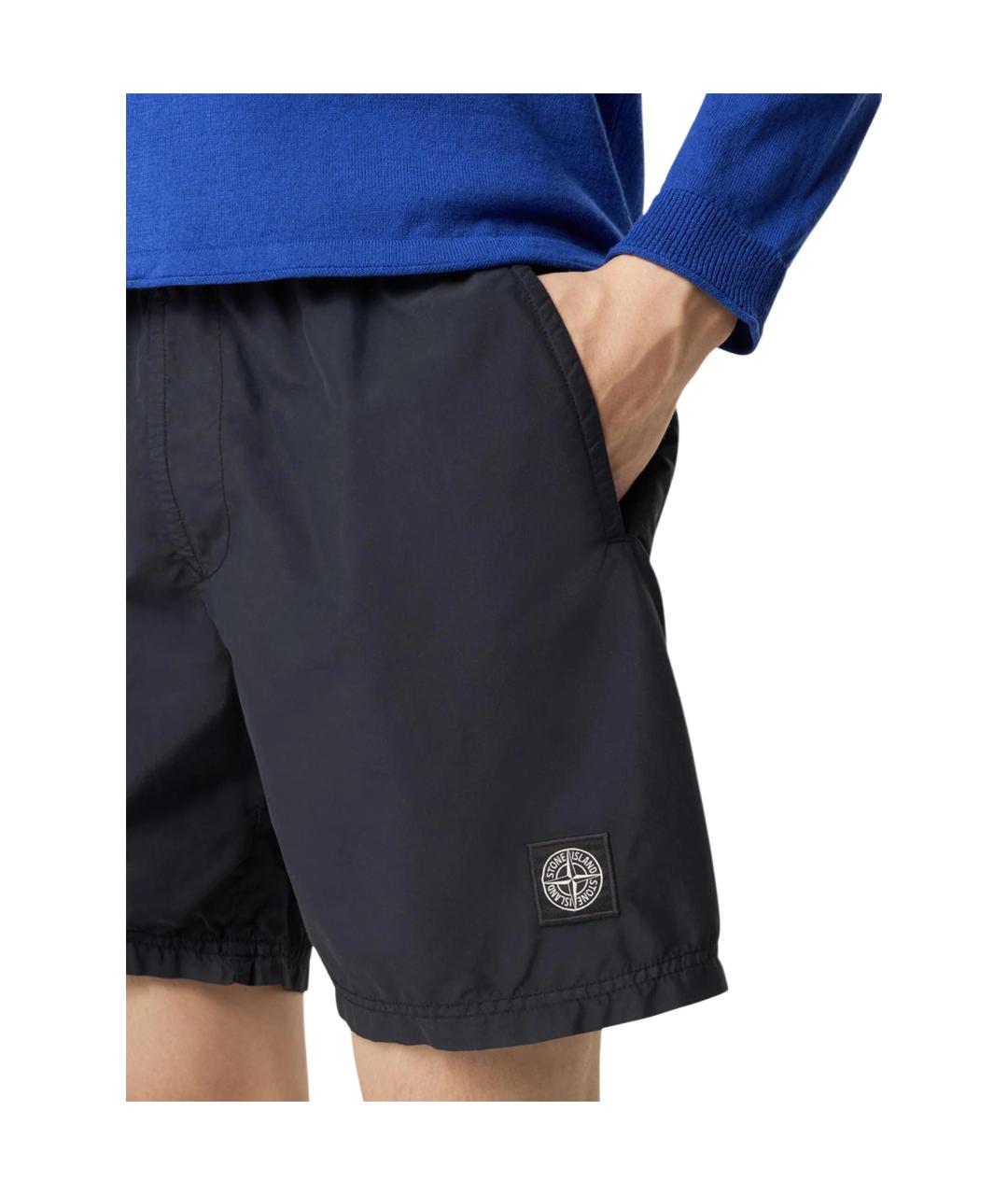 STONE ISLAND Черные шорты, фото 4