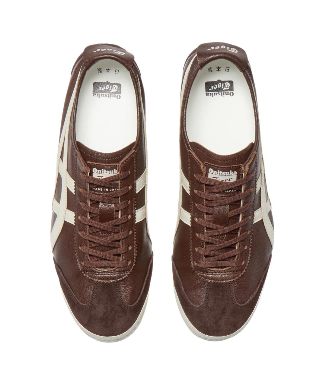 ONITSUKA TIGER Коричневые кожаные кроссовки, фото 5