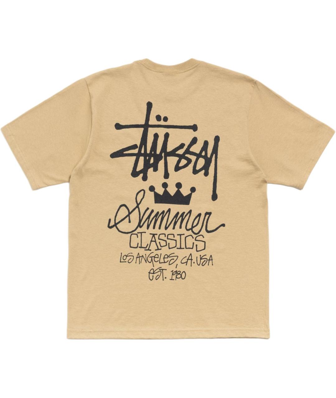 STUSSY Хаки хлопковая футболка, фото 2