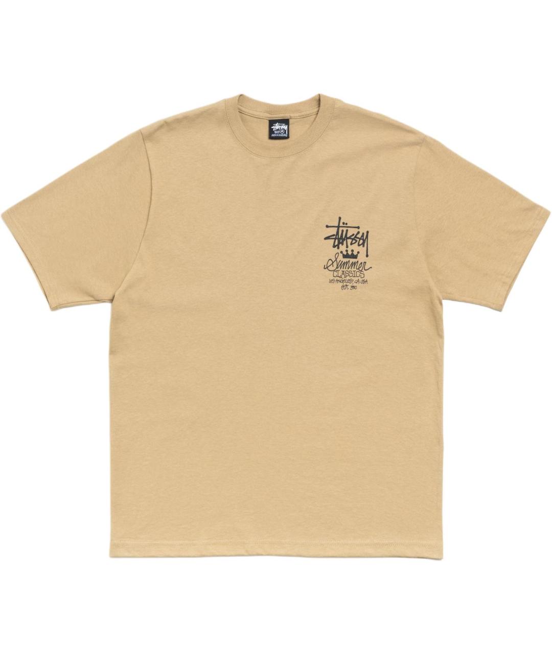 STUSSY Хаки хлопковая футболка, фото 1