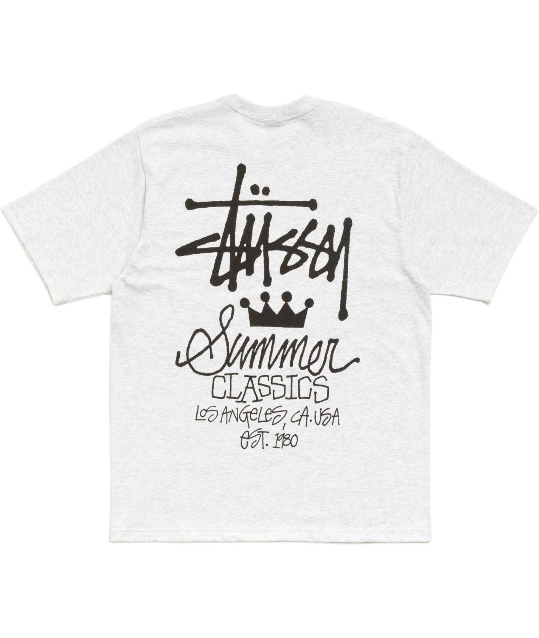 STUSSY Серая хлопковая футболка, фото 2