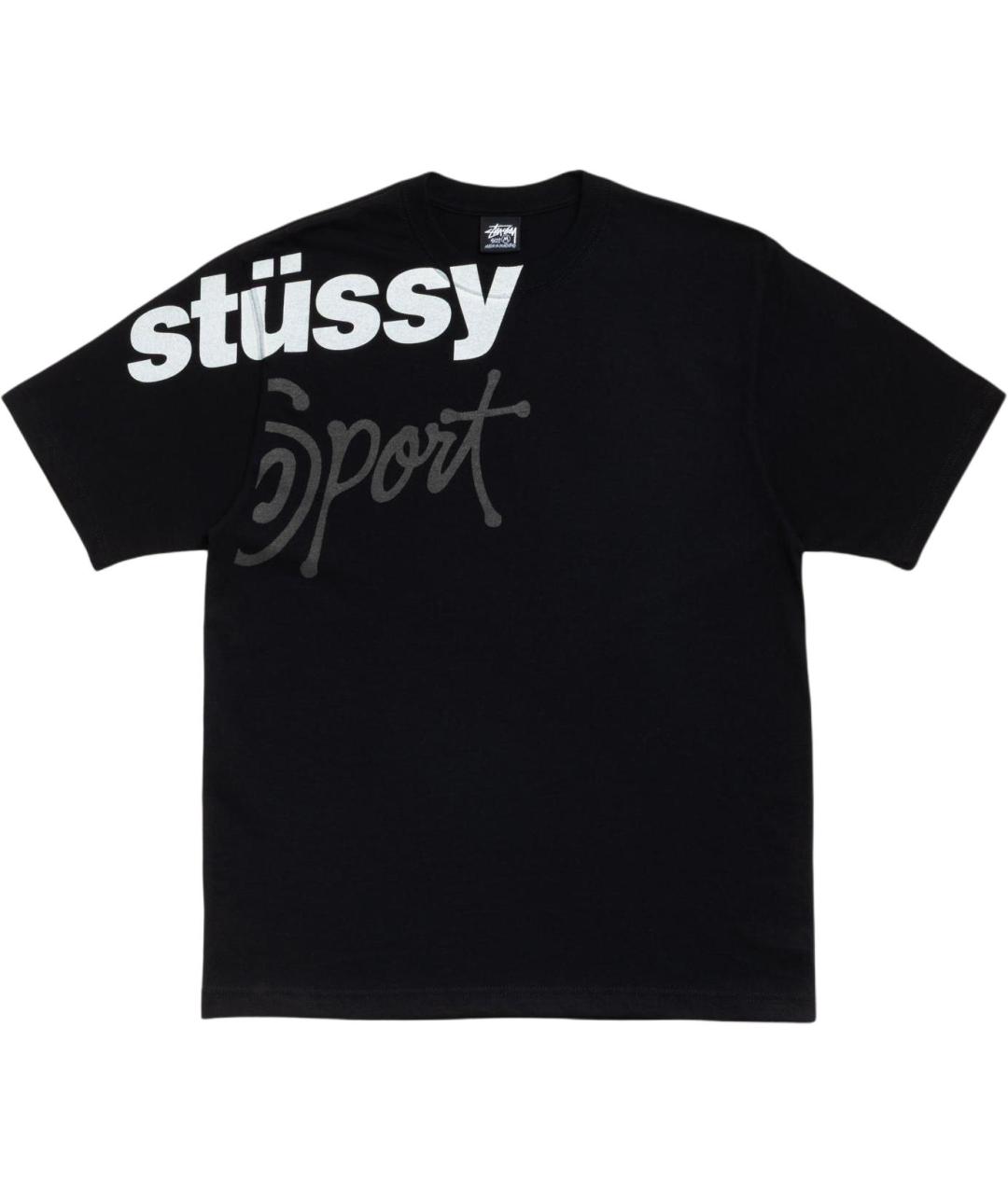 STUSSY Черная хлопковая футболка, фото 1