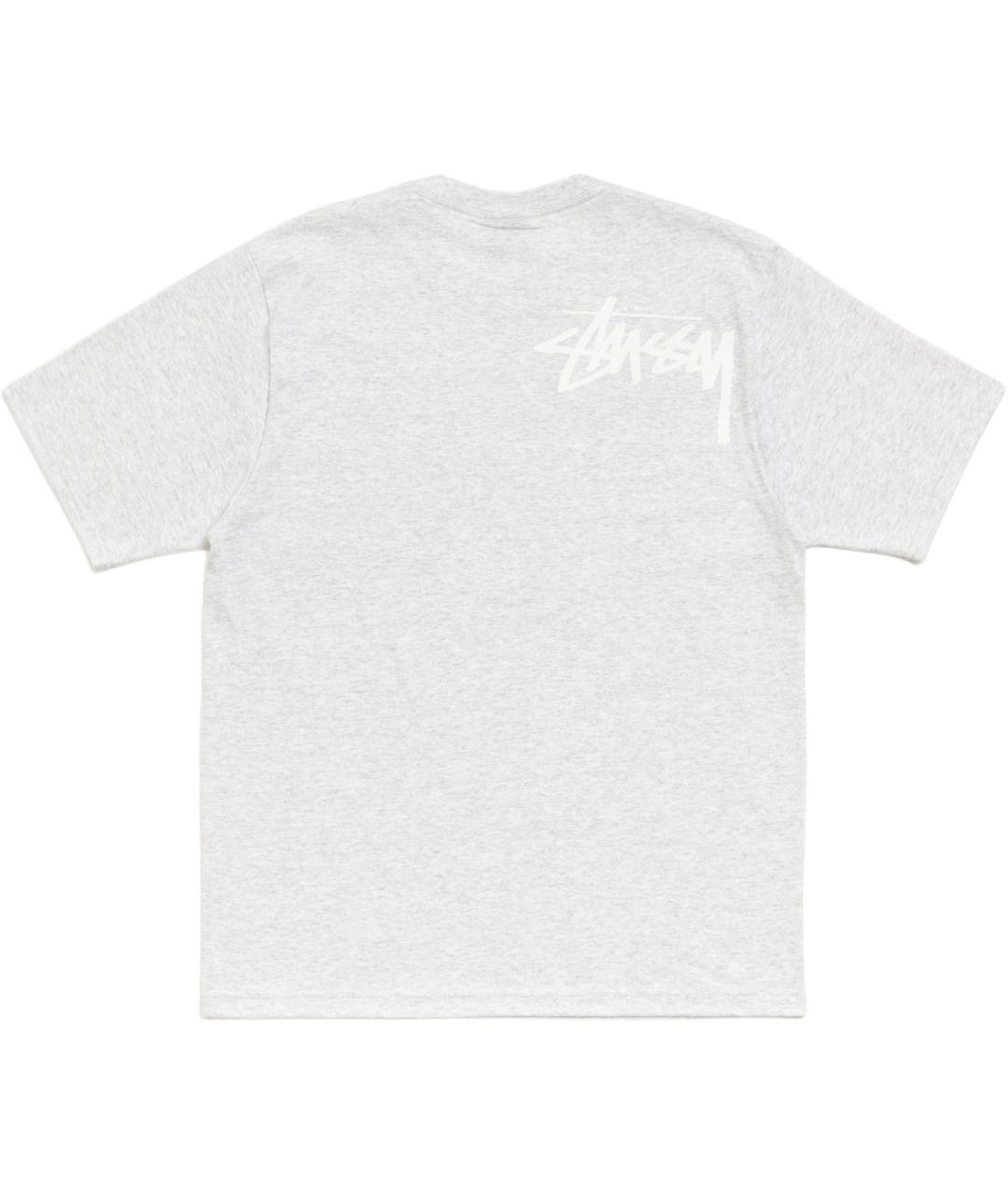 STUSSY Серая хлопковая футболка, фото 2