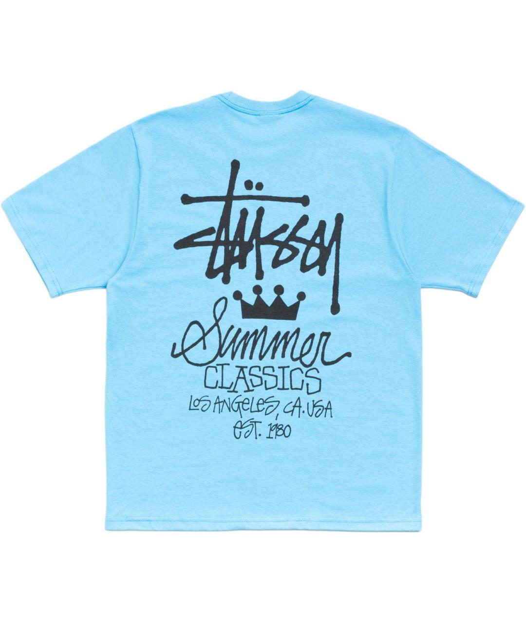 STUSSY Голубая хлопковая футболка, фото 2