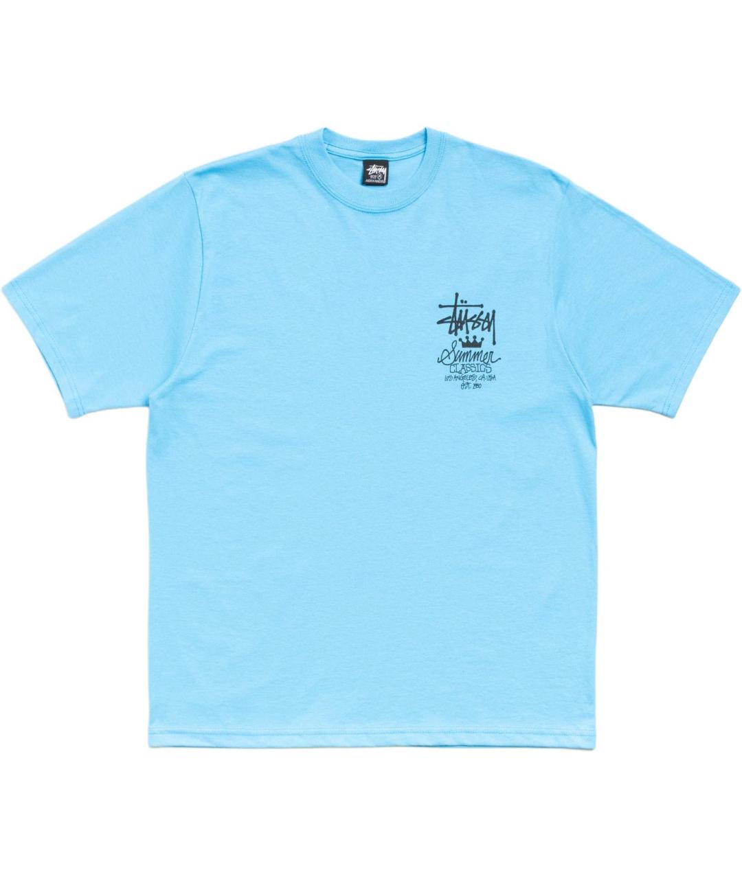 STUSSY Голубая хлопковая футболка, фото 1